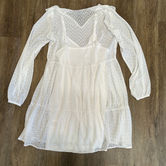 Wrangler Retro White Poet V-Neck Long Sleeve Tiered Western Dress Womens Small - Picture 3 of 7
